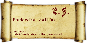 Markovics Zoltán névjegykártya