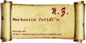 Markovics Zoltán névjegykártya