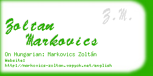 zoltan markovics business card